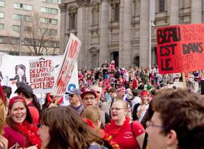 Students fill the streets in Québec in mass protests against tuition hikes in March